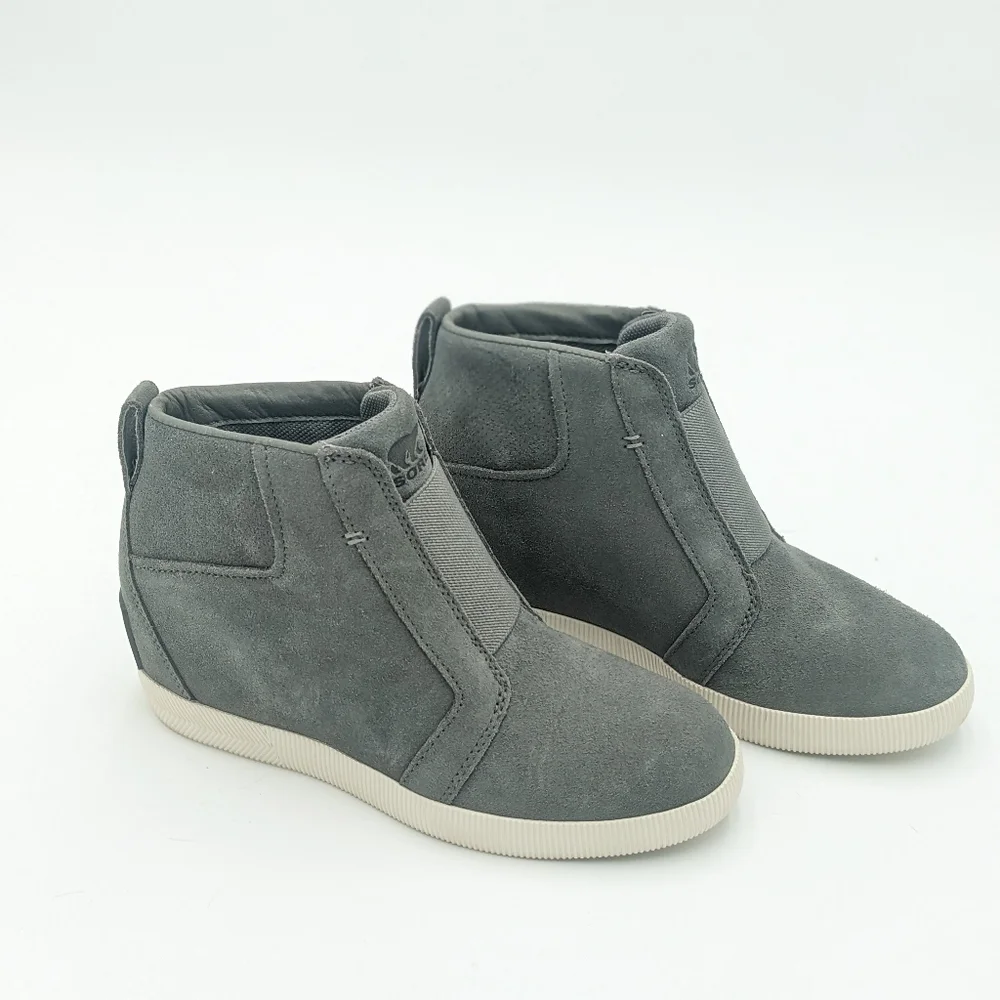 Sorel Gray Suede Sneaker Wedges